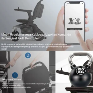 E80 Robooter Karbon Akülü Tekerlekli Sandalye 1 E80 Robooter Karbon Akülü Tekerlekli Sandalye 8